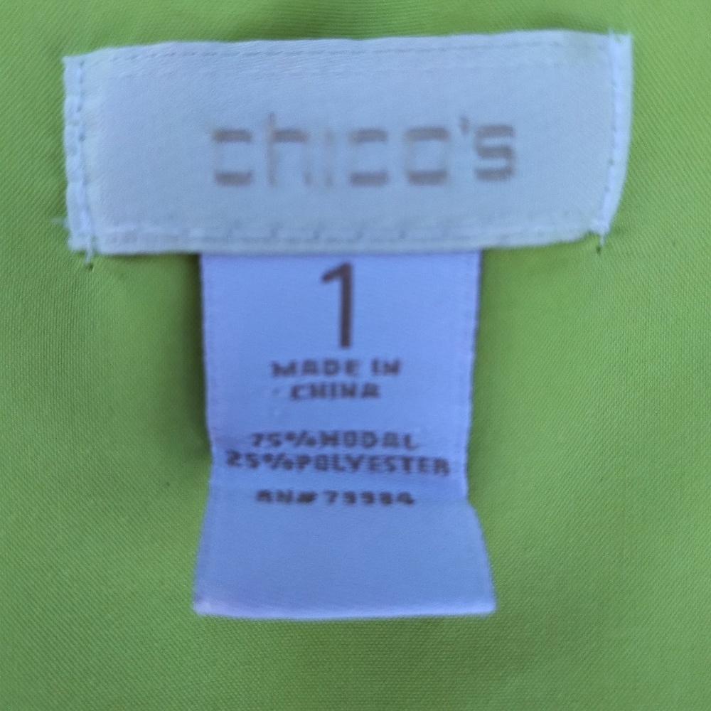 Chico's Soft Roll-Sleeve Blouse Like New M L - Picture 5 of 5